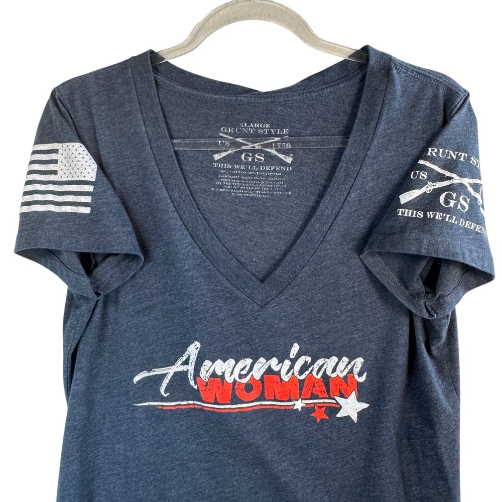 Grunt Style Valkyrie Tee Sz M Black Patriotic Warrior Graphic Top USA Warcore - Picture 6 of 6